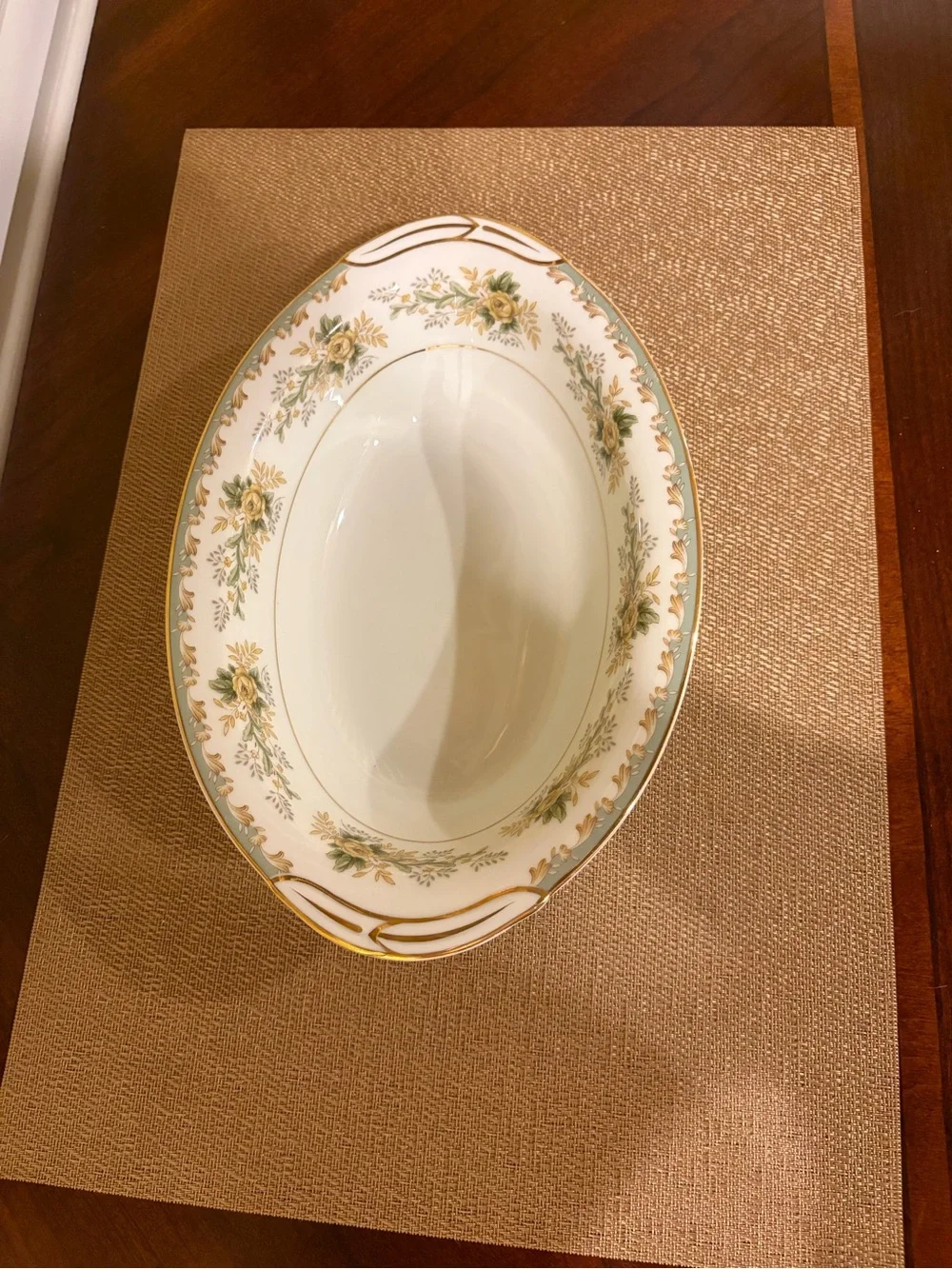Vintage Noritake Brunswick Pattern Oval Vegetable Bowl, Yellow Rose, Oval Bowl,